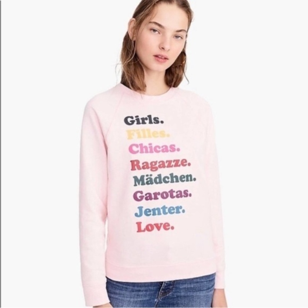 J. Crew x Girls Inc. Girls Pink Sweatshirt‎ Size XL